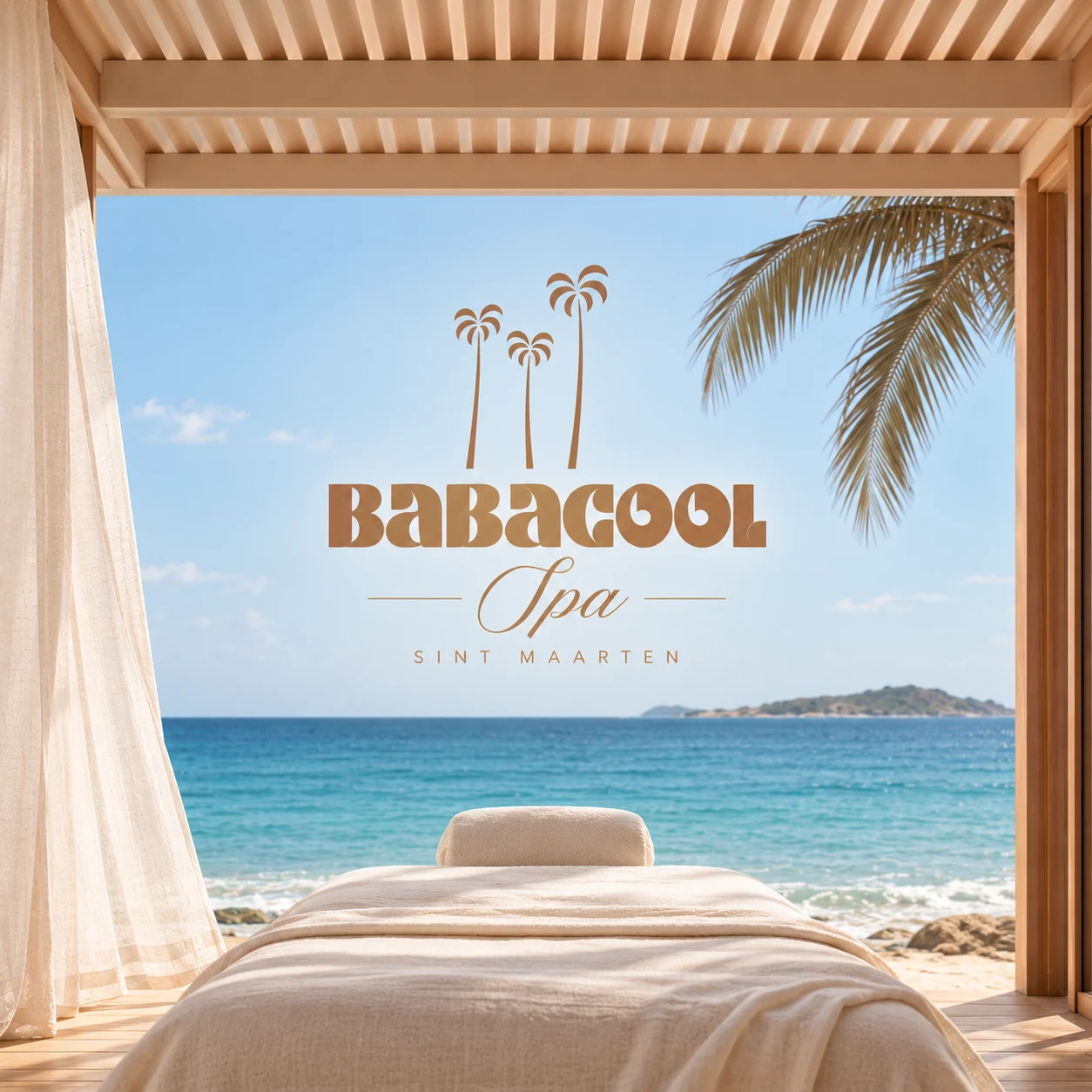 Babacool Spa massage cabin overlooking the Caribbean Sea